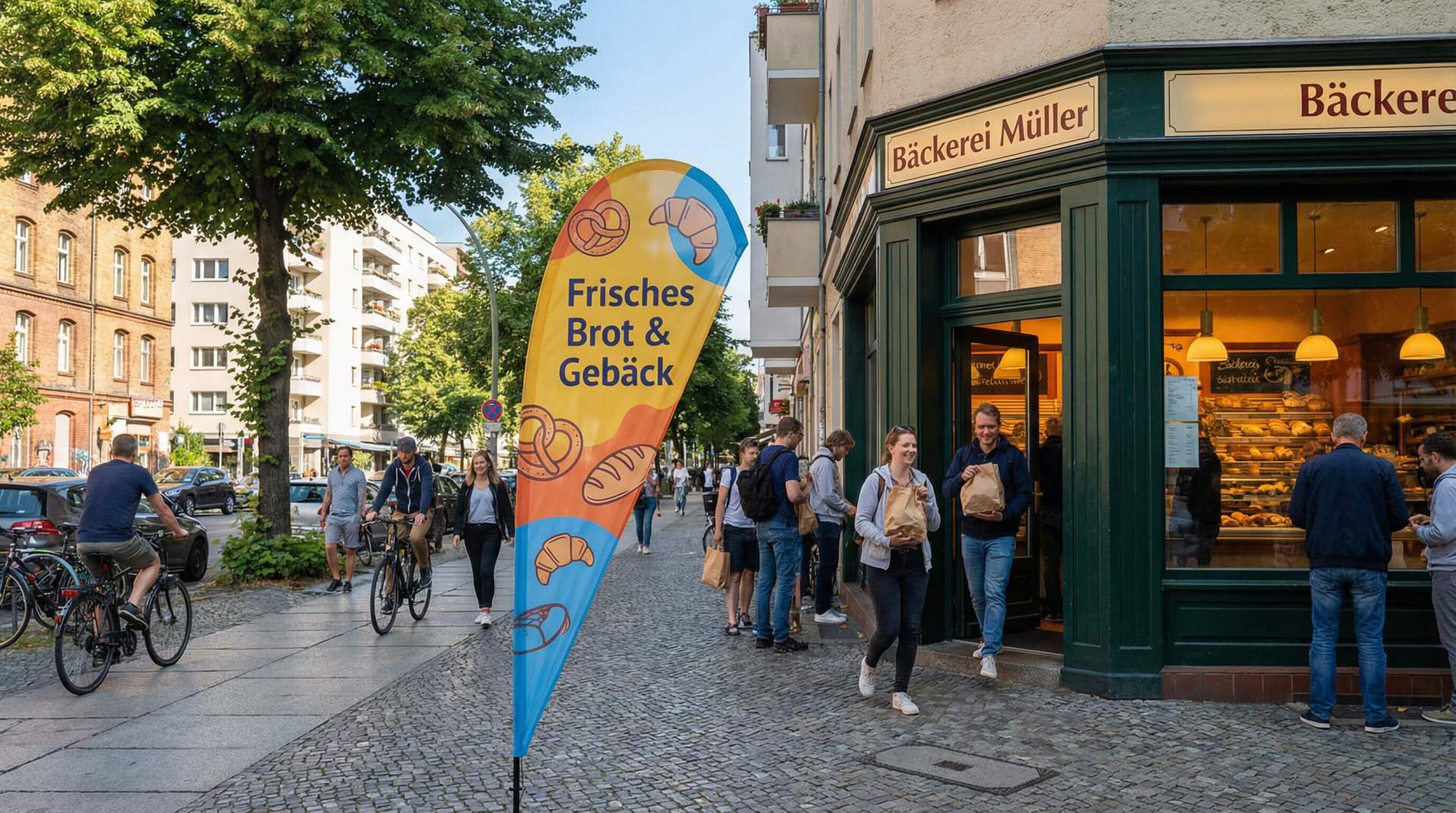 Beachflag Berlin Bäckerei