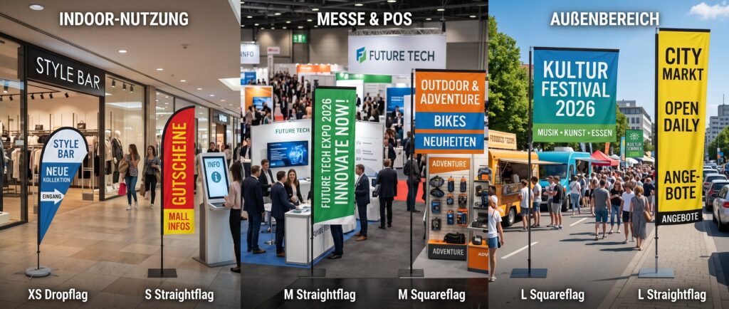 Wie wähle ich die richtige Größe für eine Beachflag aus