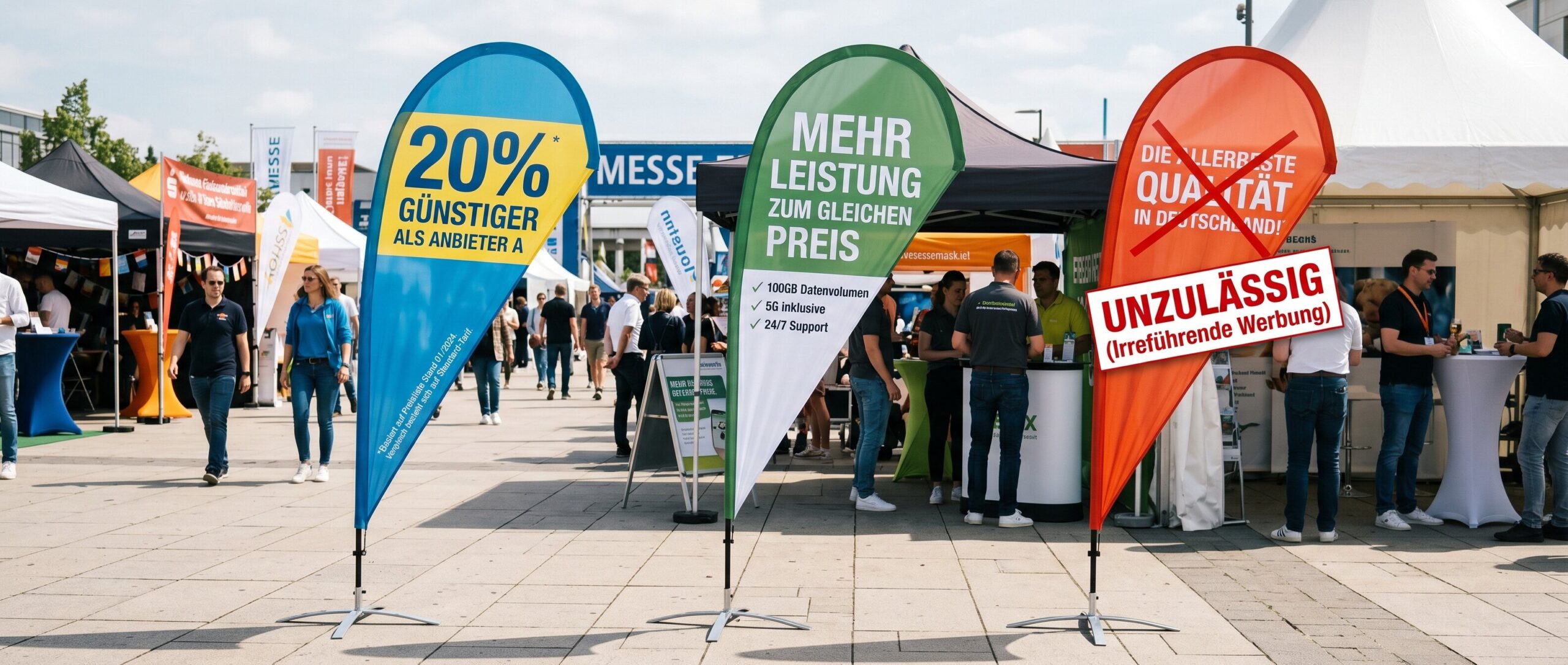 Vergleichende Werbung auf Beachflags